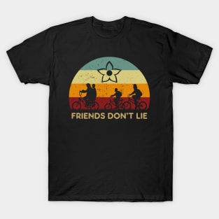 Retro Sunset - Stranger Things Friends Don't Lie T-Shirt